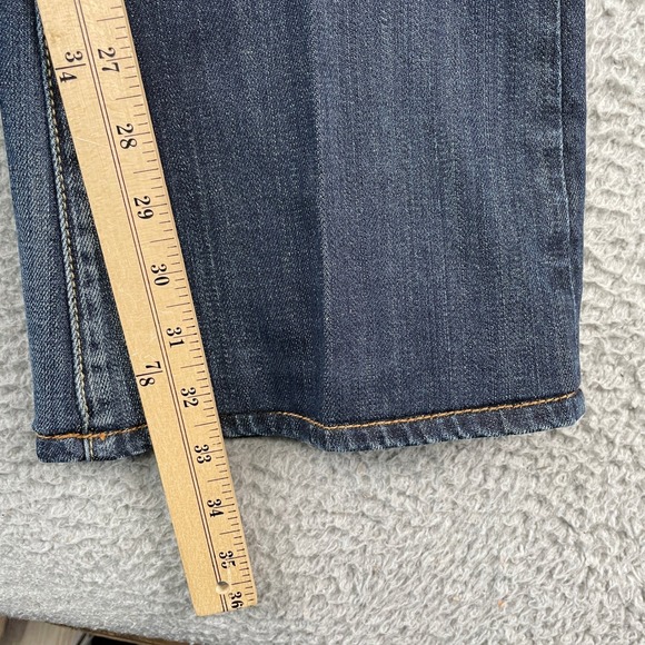 Lucky Brand Jeans Women 12/31 Blue Bootcut Long Inseam Dark Wash Denim Dungarees - Picture 10 of 11